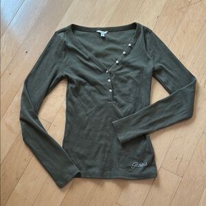 Guess Olive Long Sleeve Blouse